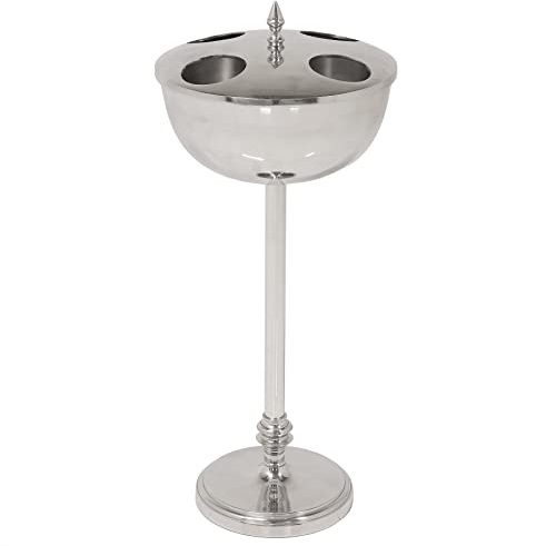 riess-ambiente.de Eleganter Weinkühler VINO 81cm Silber Handmade Metall Flaschenkühler