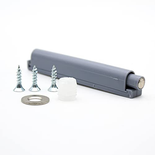 DOJA Barcelona | Magnetischer Drucktüröffner | PACK 4 | Magnetische Entriegelungsriegel, selbstschließende Schubladen | Farbe Grau | Unsichtbarer Schiebetürschließer | Push Door Closer