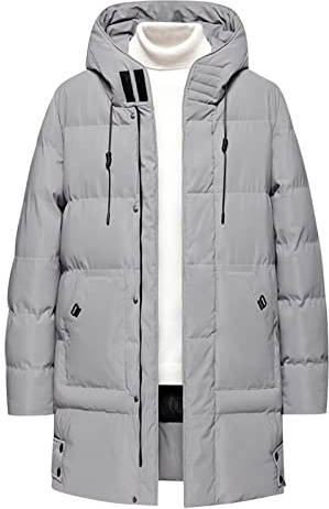 Abrigo con capucha Hombre Invierno Chaqueta Casual Algodón Gruesa Moda Chaqueta largo Cardigan Caliente Sudadera Outwear Cálido parka plumas Deportivo Tops Talla grande Acolchado Cazadora 2024