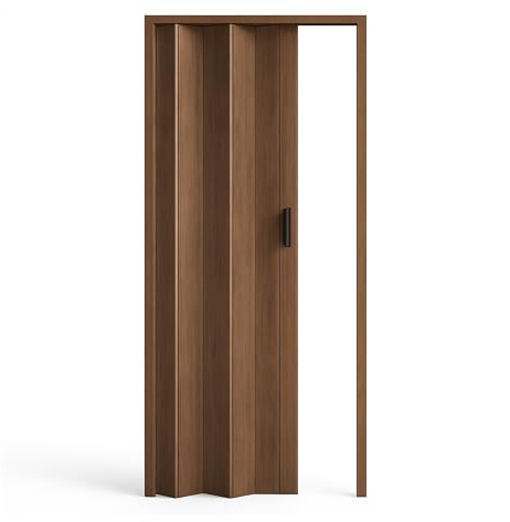 ESTO Porta a Soffietto da Interno 84 x 215 cm Misura, Economy, Premium, Deluxe quality, Porta Scorrevole 10 Colori diversi Bianco, Noce, Legno Scuro e Chiaro (Premium, Legno Scuro Venato)