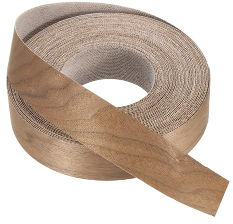 PATIKIL Bordatura In Noce, 38 mm x 15m Nastro In Impiallacciatura Di Legno Preincollato Bordatura Flessibile In Compensato Con Adesivo A Caldo Per Restauro Mobili (1-1/2 x 49ft)