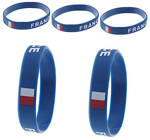 GANAZONO National Flag Bracelet for Men and Women Silicone Wristbands Random Color 5pcs Country Flag Wristband Suitable for International Matches and Games