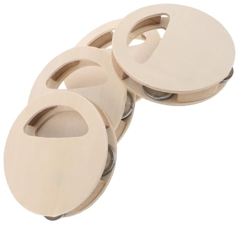 ORFOFE 4 Piezas Kit de Madera Natural para Pintar y Crear Sonajero Infantil Instrumento Sensorial Montessori para Desarrollo Temprano de Bebés