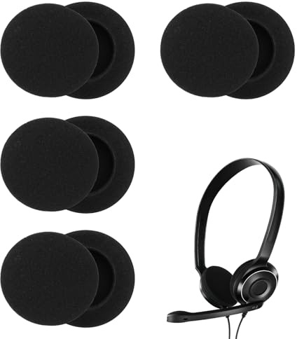 8 Piezas Almohadillas de Recambio Compatible con Auriculares Sennheiser, Cojines de Espuma Transpirable Ø 50 mm Compatible con Serie PC y Otros Modelos