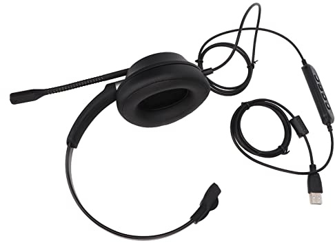 BAFOVY Telefonheadset, HD-brusreducering, Bekvämt USB-headset, Volymkontroll, Idealiskt för Kundtjänst och Hemmakontor