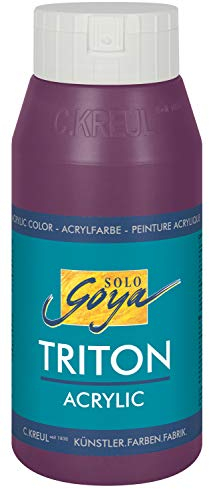KREUL 17020 - Solo Goya Triton Acrylfarbe aubergine, 750 ml Flasche, schnell und matt trocknend, Farbe auf Wasserbasis, in Studioqualität, vielseitig einsetzbar, gut deckend und ergiebig