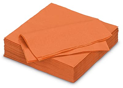 Servietten aus Papier 33x33cm 50 Stück - FARBAUSWAHL in 25x25/33x33/40x40cm - Einweg Tischservietten 2-lagig - Einfarbige Papierservietten für Hochzeit, Geburtstag und Alltag - Orange