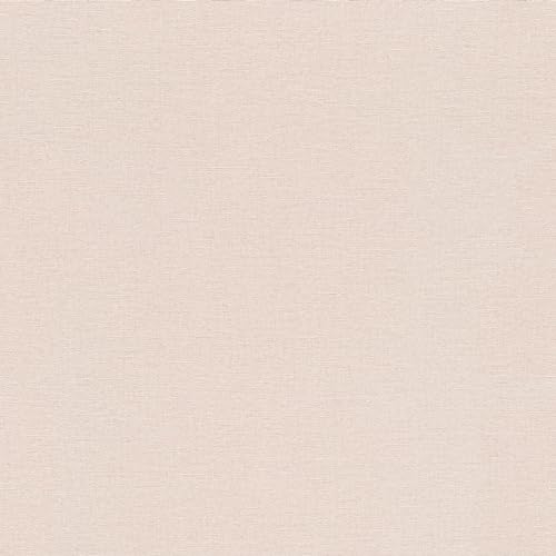 Rasch Country Charme 452006 Papier peint intissé uni rose clair aspect lin Structure textile