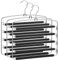SONGMICS Cintre pour Pantalons, Lot de 3 Cintres Métalliques à Multiples Niveaux, Gain de Place, Stable avec Barres Antidérapantes, Pivotantes pour Jeans, Pantalons, Cravates, Ceintures CRI041BK