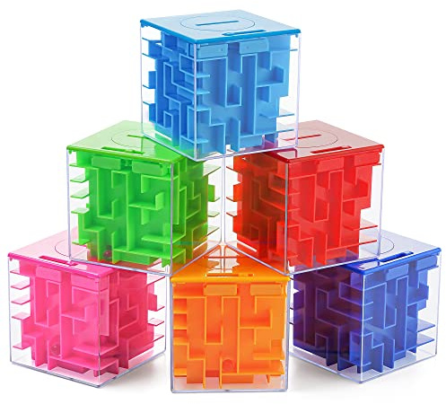 6 Pack Money Maze Puzzle Gift Boxes, A Fun Unique Way to Give Gifts for People You Love, Great for Kids and Adults