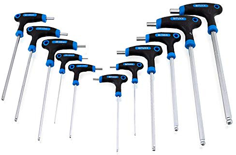 BITUXX 11 tlg. Innensechskant T Schraubendreher Set Steckschlüsselsatz Schraubenzieher Quergriff 2-10mm Satz