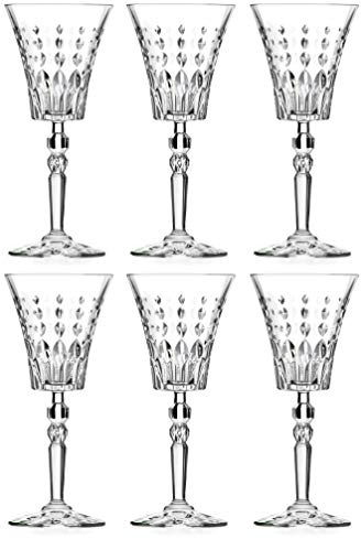 Barski Goblet - Red Wine Glass - Water Glass - Stemmed Glasses - Set of 6 Goblets - Crystal like Glass - 8.75 oz. Beautifully Designed Made in Europe