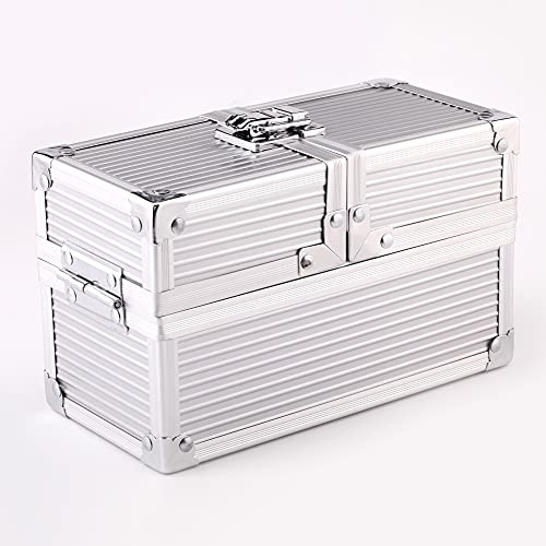 KakapopoTCG Silver Metal Double Deck Box Cube for Deck Protector storage Trading Cards TCG Sleeve MTG Magic FaB YGO EDH Commander Toploader PTCG Dice Box