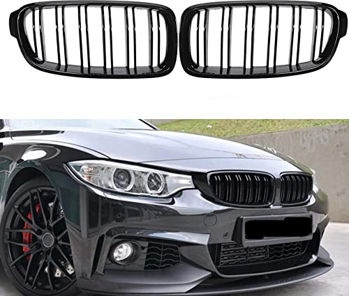 YIUBCZOQI F30 Kühlergrill für BMW 3er f30 Nieren Schwarz f30 f31Grill Glanz Schwarz Doppelsteg Sport Kühlergrill 2012-2018