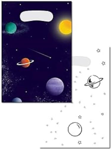 amscan 8 Partytüten * SPACE PARTY * aus Papier für Mitgebsel zum Kindergeburtstag und Mottoparty | FSC-zertifizierte Geschenktüten | Astronaut Weltraum Kinder Geburtstag Party