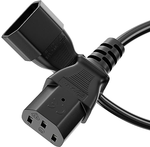 Sonero® Extensión de Cable de alimentación Euro, Cable de alimentación para electrodomésticos, Enchufe IEC C13 a Toma IEC C14, 3,00 m, Negro