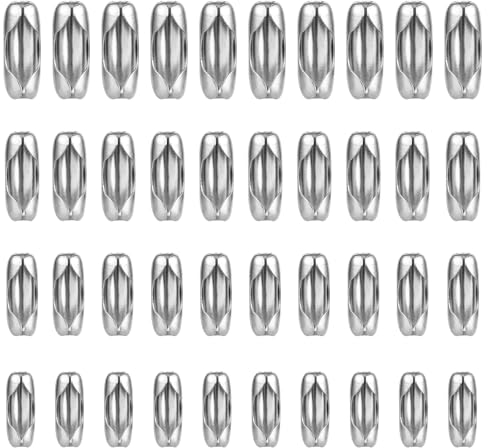 Giantree 100Pcs Ball Chain Connector Clasps, Stainless Steel Ball Chain Connector Clasps Fits for 1.5/2.0/2.4/3.2mm Silver Beaded Ball Chain for DIY Crafts Jewelry Making Accessories