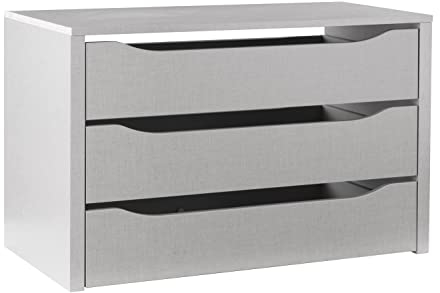 Nicht Zutreffend Schubladeneneinsatz für Kleiderschränke - mit 3 Schubladen - 88 x 57 x 45 cm - Grau - MDF - Schubkasteneinbausatz Schubkasteneinsatz