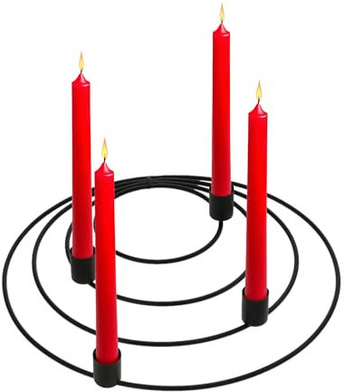 Corona de Adviento negra de anillos de metal – 29 cm – Candelabro para 4 velas – Navidad Adviento decoración vela decoración de mesa corona moderna