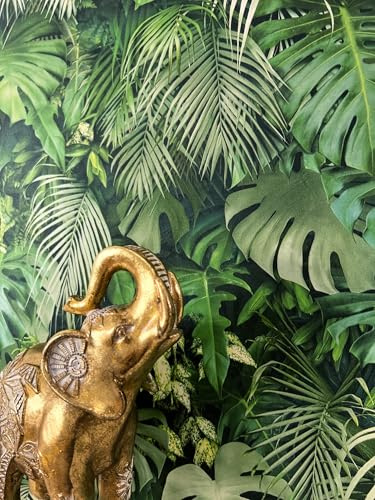 NEWROOM Tapet grön fibertapet djungel – mönstertapet modern mörkgrön ljusgrön palmer blad blomma tapet tropisk djungeltapet regnskog inkl. tapetseringsrådgivare