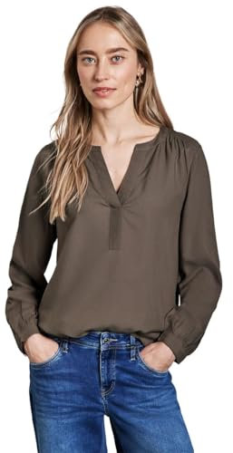 STREET ONE Damen A345112 Tunika In Unifarbe, Muddy Brown, 38 EU