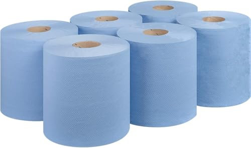 REQUISITE NEEDS Embossed 2 Ply Blue Rolls - Blue Paper Towel Tissue (Pack of 6)