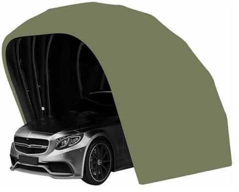Garage in acciaio inox, cabina di garage, tenda per auto, garage, copertura per auto, casa auto, parcheggio, ribaltabile, retrocl5,5 m * W 2,5 m * H 2,3 m, verde [classe energetica A]