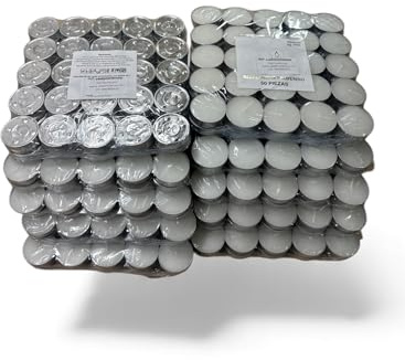 Velas de Té sin Aroma – Lote 500 Unidades – Duración 3 Horas – Parafina – Ideales para Bodas, Celebraciones, Cenas y Restaurantes