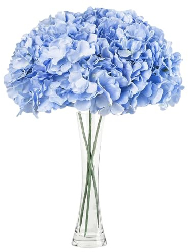 Diyxisk Hortensior Konstgjorda Blå 3 Stycken Konstgjorda Blommor Dekorativa 68cm Falska Blommor för Dekorationer Hotelldekorationer för Centerbord Bröllpsprojekt Gör Det Själv