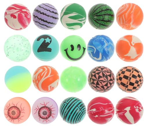 Veemoon Balones de Rebote para 32 Mm 20 Unidades Colores Aleatorios Pelota Saltarina Creativa de Goma Suave sin Olor Juguete Divertido para Actividades Color Aleatorio