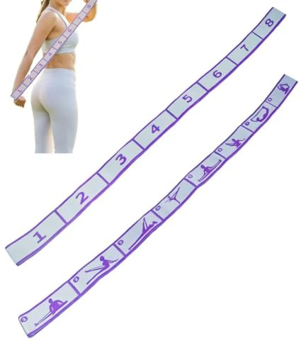 Zhcwl® Stretchband 85 x 4 cm – yogabälte med slingor, yogabyxor, träningsband med slingor, stretchband för gymnastik, balett och pilates