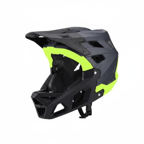 Amagogo Adult Bike Headgear Mountain Bike Helmet Full Face Downhill Helmet Men Women PC Impact orbing Foam Extended Coverage Adjustable suitable for downhill, Titanium Green, M 55-58CM