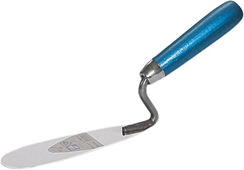 HAROMAC Zungenkelle, Made in Germany, 160x45mm, gehärteter Stahl, Holzgriff in blau, gehärtet und geschliffen, Profiqualität, Maurerkelle