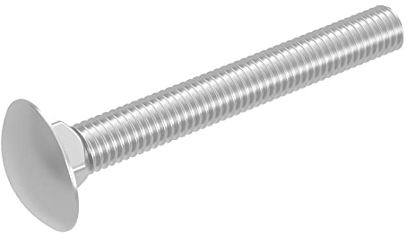 Boulon de carrosserie SECCARO M6 x 50 mm, acier inoxydable V2A VA A2, DIN 603 / ISO 8677, tête bombée à col carré, 20 pièces
