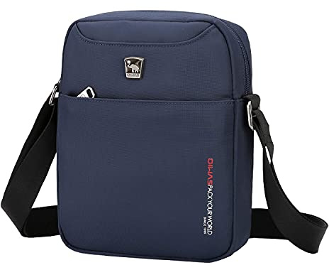 OIWAS Men's Shoulder Bags, Man Bags for Men, Small Cross Body Bags Phone Bag 7.9 Inch Ipad Mini Bag with Long Strap Wallet Pouch Tablet Waterproof Navy Blue