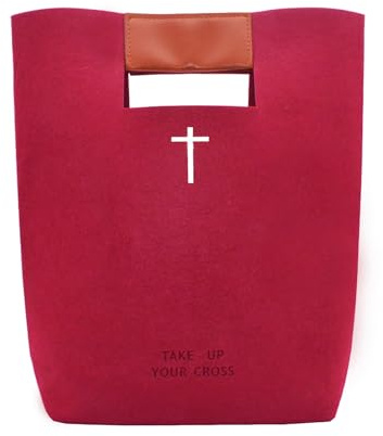 aolaso Bible Bags for Women, Felt Carrying Bible Book Case Church Tote Bag Christmas Christian Gift