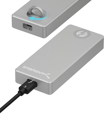 SABRENT Thunderbolt NVMe Gehäuse, m2 SSD Adapter 40Gbps (M-Key) Werkzeuglos (EC-T3NS)