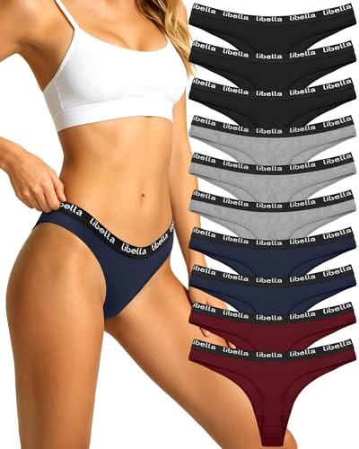 Libella Dam tanga-stringtrosor underkläder bomull med djup midja i 6-pack 3207