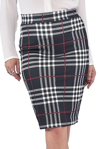 Oh! Pretty Women's Black Midi Pencil Skirt UK Size 8-10