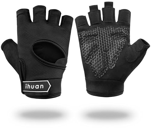 ihuan New Breathable Workout Gloves for Women & Men - No More Sweaty & Full Palm Protection Gym Exercise, Cycling, Fitness, Weightlifting, Pull-ups, Deadlifting, Rowing