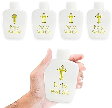 BolianOvi 5 botellas de agua bendita para agua bendita, 60 ml, botella de plástico para agua bendita