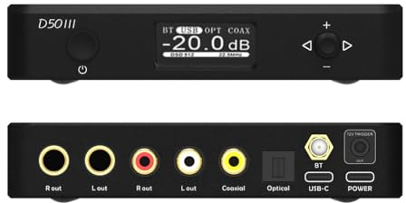 Topping D50 III 2x ES9039Q2M Balanced DAC, XU316 DSD512 PCM768kHz DACPreamp, Bluetooth5.1/USB/Ottico/Coassiale su uscita RCA/TRS Convertitore D/A, DAC supporta USB PEQ/Trigger 12V/PS5 Switch (Nero)