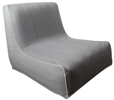 Eurofirany Fauteuil gonflable d'extérieur - Fauteuil de jardin étanche - À carreaux - 70 x 90 x 70 cm - Gris