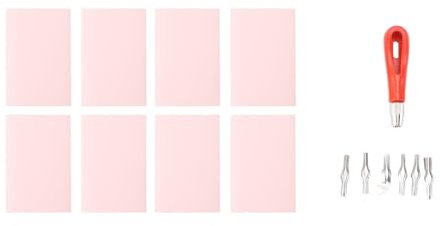 Kit per Intaglio di Timbri in Gomma con Blocchi da Intaglio Rosa da 8 Pezzi, Strumenti per Linoleografia per Stampa a Blocchi