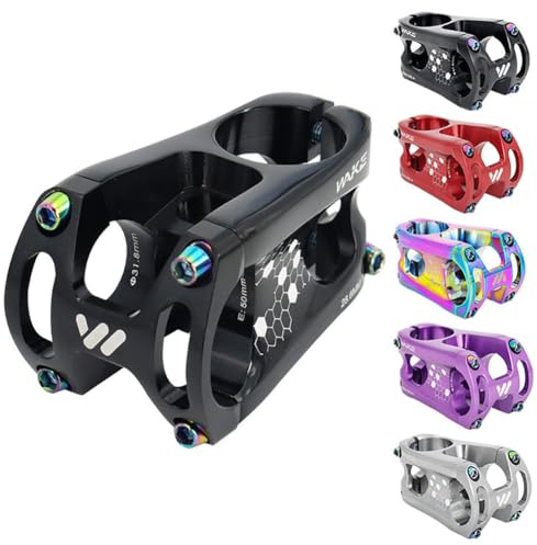 CYSKY Short MTB Stem 31.8 50mm, Bike Stem Riser for 1-1/8 Steer Tube 31.8mm Handlebar Stem for Mountain Bike, Road Bike, City, MTB, Downhill, Gravel Bicycle (Black)