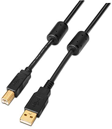 VoltShine Câble USB 2.0 type A vers type B, 3 m, avec ferrite, pour imprimantes et appareils de connectivité, idéal pour le transfert de données.