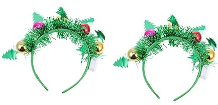 Homoyoyo 2piezas Diadema de Bolas Navideñas para Adornos de Fiesta Tocado Decorativo Cabeza de Árbol de Navidad