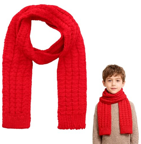 Hftjtsa Kids Soft Knitted Scarf Winter Fashion Solid Color Toddler Neck Warmer Scarf Warm Scarves Wrap for Girls Boys