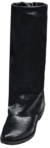 Botas de Mujer Bota Estilo Cowboy con Tacón Cubano bloque Tacon Ancho Comodo cremallera lateral Altas hasta Muslo Invierno Ideales para Otono