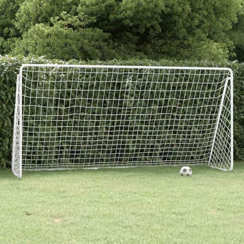 Ziaphsol Fotbollsmål med vitt nät, träningsnät av polyester och pulverlackerat stål, x x, trädgårdsgrind för gräsmatta, trädgård och skottsträning i klubben
